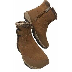 Easy Spirit Ember Womens Ankle Booties Sz 7W Water Resistant Med Brown Gorpcore